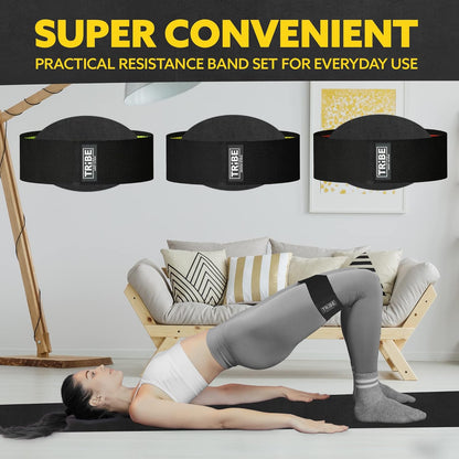 Resistance Bands for Working Out - 3 Pack Fabric Workout Bands for Women and Men - Booty Bands for Legs and Glute - Non Slip Exercise Bands Set for Squat Hip Thigh