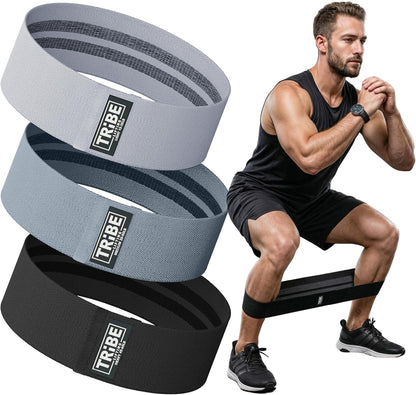 Resistance Bands for Working Out - 3 Pack Fabric Workout Bands for Women and Men - Booty Bands for Legs and Glute - Non Slip Exercise Bands Set for Squat Hip Thigh