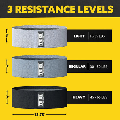 Resistance Bands for Working Out - 3 Pack Fabric Workout Bands for Women and Men - Booty Bands for Legs and Glute - Non Slip Exercise Bands Set for Squat Hip Thigh