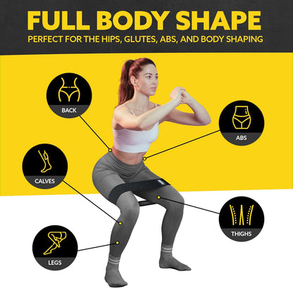 Resistance Bands for Working Out - 3 Pack Fabric Workout Bands for Women and Men - Booty Bands for Legs and Glute - Non Slip Exercise Bands Set for Squat Hip Thigh