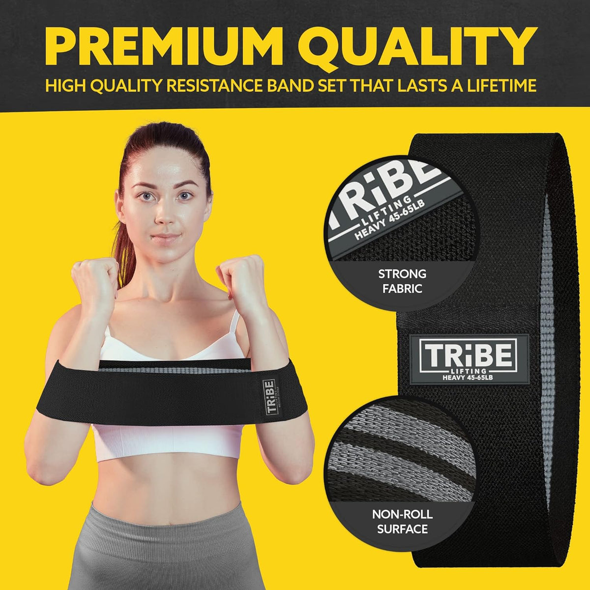 Resistance Bands for Working Out - 3 Pack Fabric Workout Bands for Women and Men - Booty Bands for Legs and Glute - Non Slip Exercise Bands Set for Squat Hip Thigh