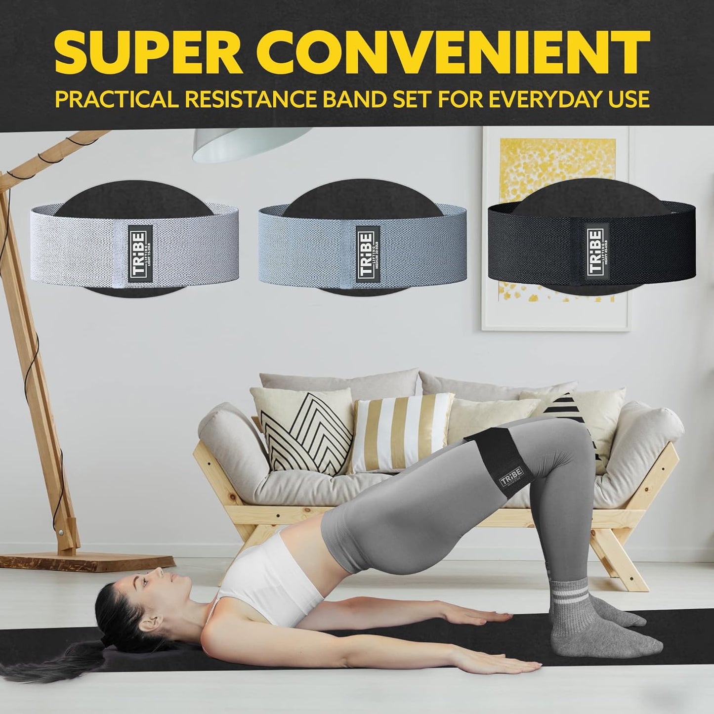 Resistance Bands for Working Out - 3 Pack Fabric Workout Bands for Women and Men - Booty Bands for Legs and Glute - Non Slip Exercise Bands Set for Squat Hip Thigh