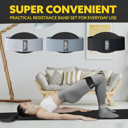 Resistance Bands for Working Out - 3 Pack Fabric Workout Bands for Women and Men - Booty Bands for Legs and Glute - Non Slip Exercise Bands Set for Squat Hip Thigh
