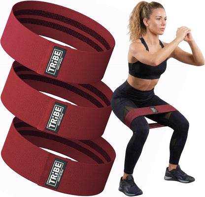 Resistance Bands for Working Out - 3 Pack Fabric Workout Bands for Women and Men - Booty Bands for Legs and Glute - Non Slip Exercise Bands Set for Squat Hip Thigh