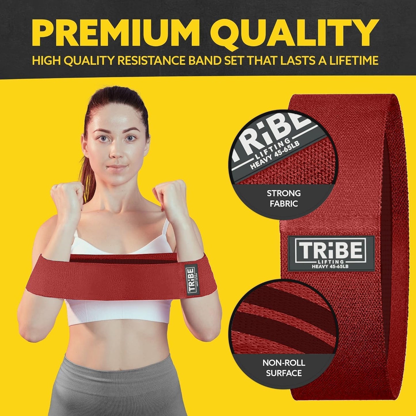Resistance Bands for Working Out - 3 Pack Fabric Workout Bands for Women and Men - Booty Bands for Legs and Glute - Non Slip Exercise Bands Set for Squat Hip Thigh
