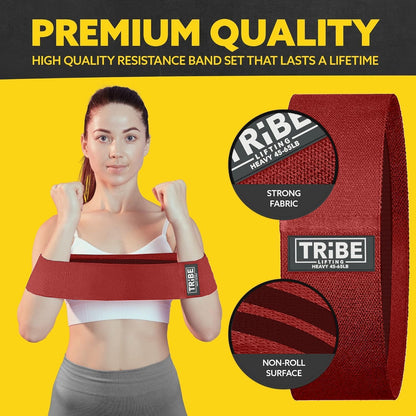 Resistance Bands for Working Out - 3 Pack Fabric Workout Bands for Women and Men - Booty Bands for Legs and Glute - Non Slip Exercise Bands Set for Squat Hip Thigh