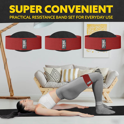 Resistance Bands for Working Out - 3 Pack Fabric Workout Bands for Women and Men - Booty Bands for Legs and Glute - Non Slip Exercise Bands Set for Squat Hip Thigh