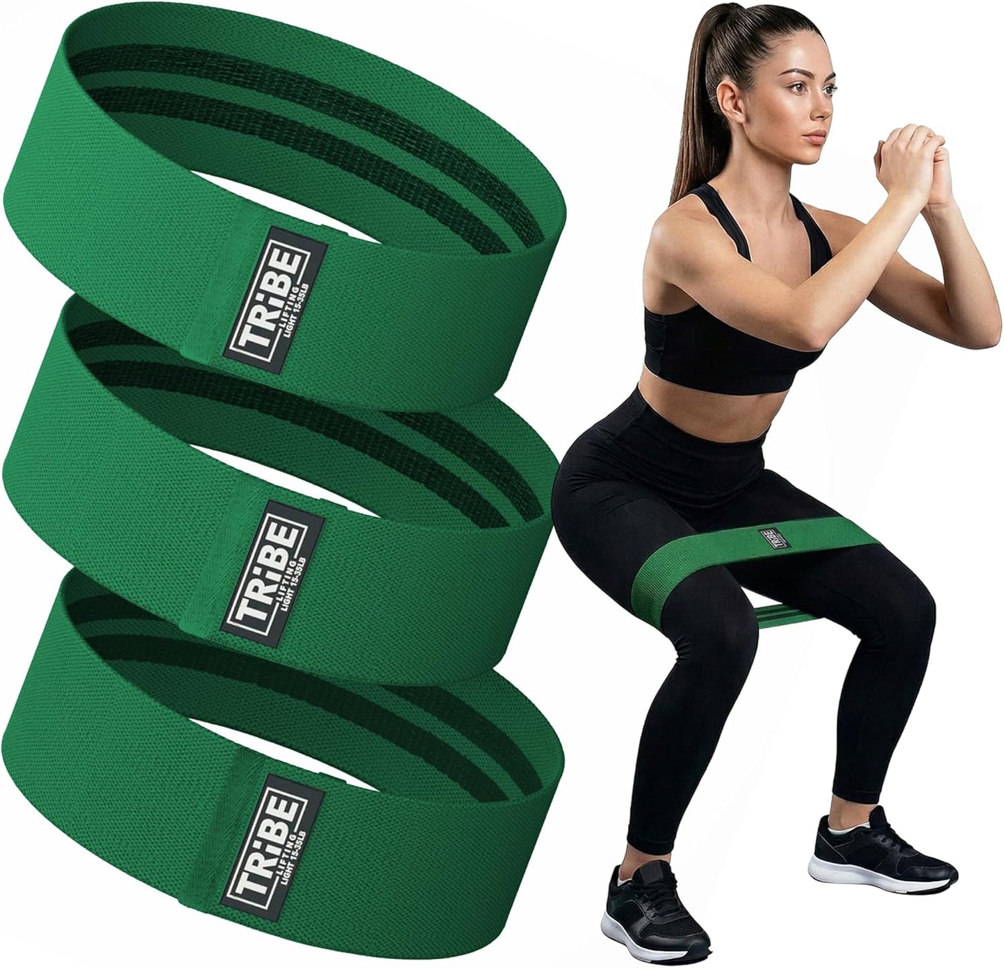 Resistance Bands for Working Out - 3 Pack Fabric Workout Bands for Women and Men - Booty Bands for Legs and Glute - Non Slip Exercise Bands Set for Squat Hip Thigh