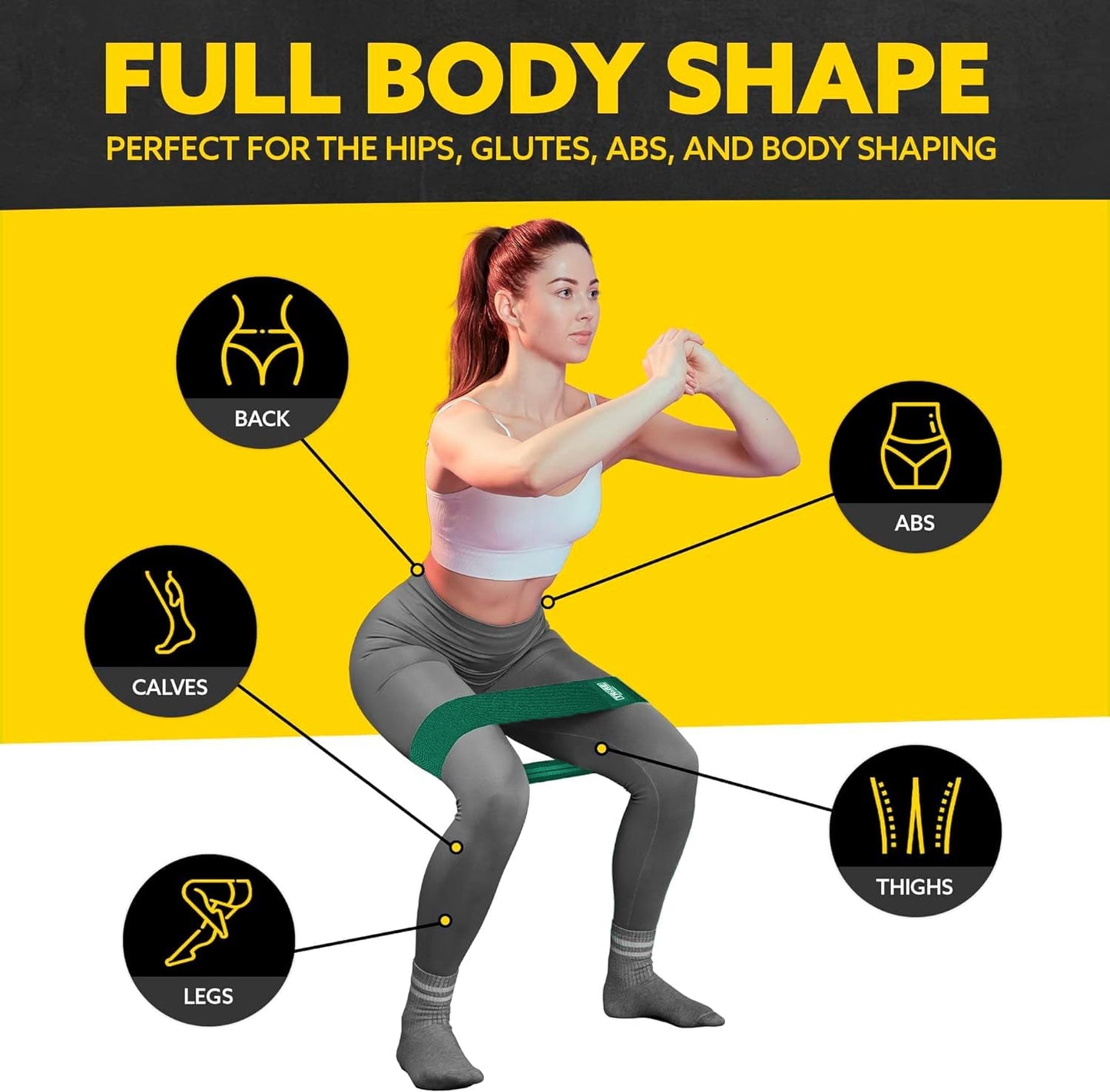 Resistance Bands for Working Out - 3 Pack Fabric Workout Bands for Women and Men - Booty Bands for Legs and Glute - Non Slip Exercise Bands Set for Squat Hip Thigh