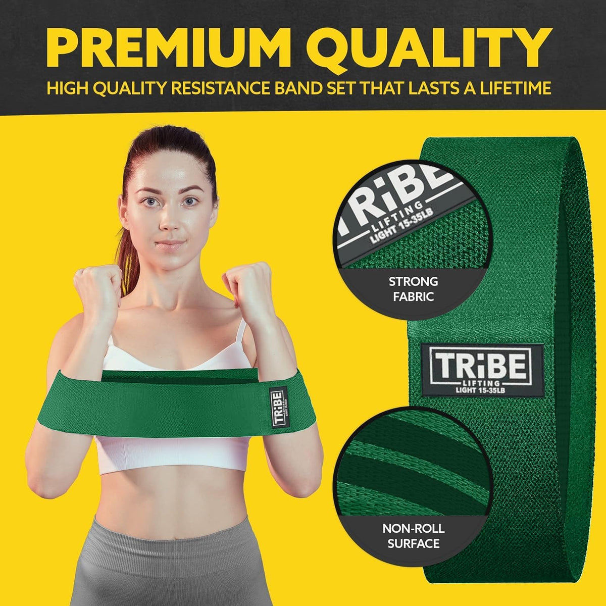 Resistance Bands for Working Out - 3 Pack Fabric Workout Bands for Women and Men - Booty Bands for Legs and Glute - Non Slip Exercise Bands Set for Squat Hip Thigh