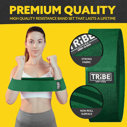 Resistance Bands for Working Out - 3 Pack Fabric Workout Bands for Women and Men - Booty Bands for Legs and Glute - Non Slip Exercise Bands Set for Squat Hip Thigh
