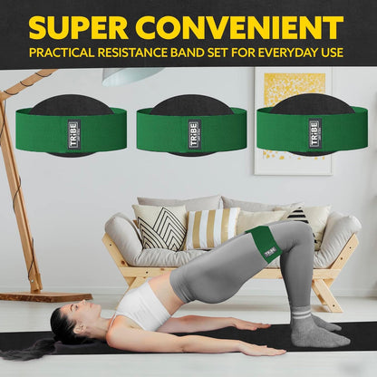 Resistance Bands for Working Out - 3 Pack Fabric Workout Bands for Women and Men - Booty Bands for Legs and Glute - Non Slip Exercise Bands Set for Squat Hip Thigh