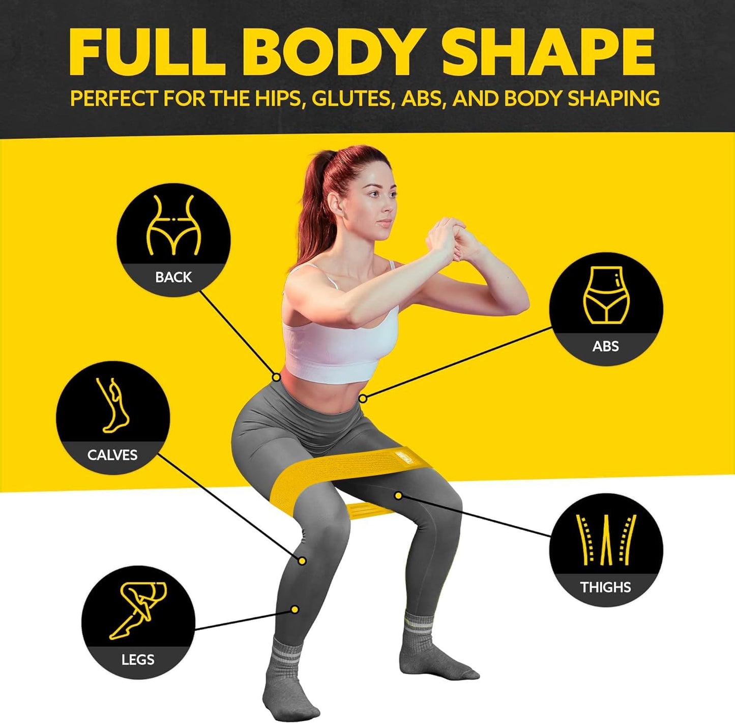 Resistance Bands for Working Out - 3 Pack Fabric Workout Bands for Women and Men - Booty Bands for Legs and Glute - Non Slip Exercise Bands Set for Squat Hip Thigh