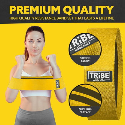 Resistance Bands for Working Out - 3 Pack Fabric Workout Bands for Women and Men - Booty Bands for Legs and Glute - Non Slip Exercise Bands Set for Squat Hip Thigh