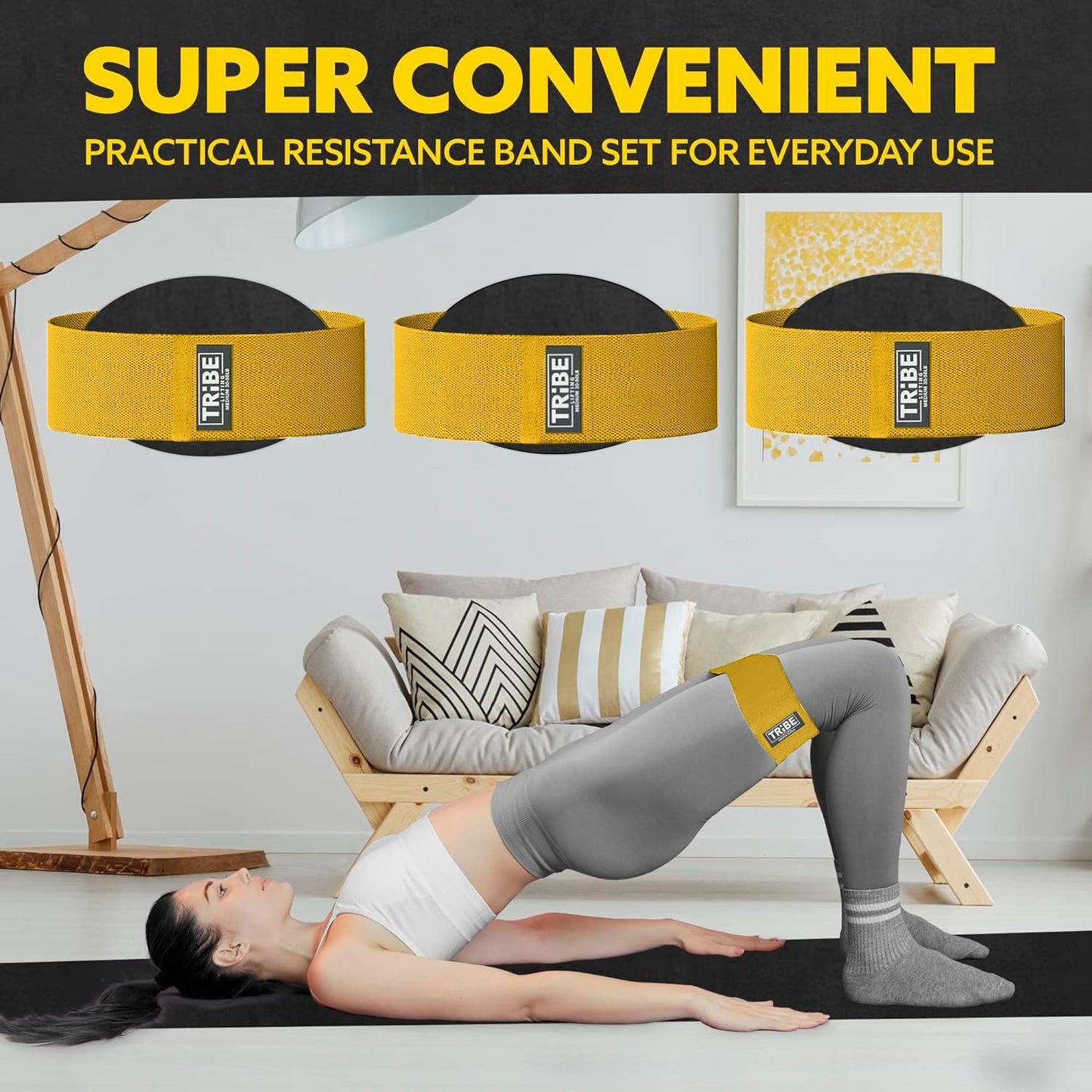 Resistance Bands for Working Out - 3 Pack Fabric Workout Bands for Women and Men - Booty Bands for Legs and Glute - Non Slip Exercise Bands Set for Squat Hip Thigh