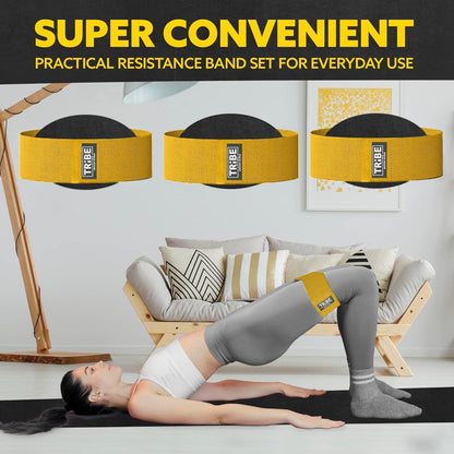 Resistance Bands for Working Out - 3 Pack Fabric Workout Bands for Women and Men - Booty Bands for Legs and Glute - Non Slip Exercise Bands Set for Squat Hip Thigh