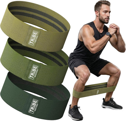 Resistance Bands for Working Out - 3 Pack Fabric Workout Bands for Women and Men - Booty Bands for Legs and Glute - Non Slip Exercise Bands Set for Squat Hip Thigh