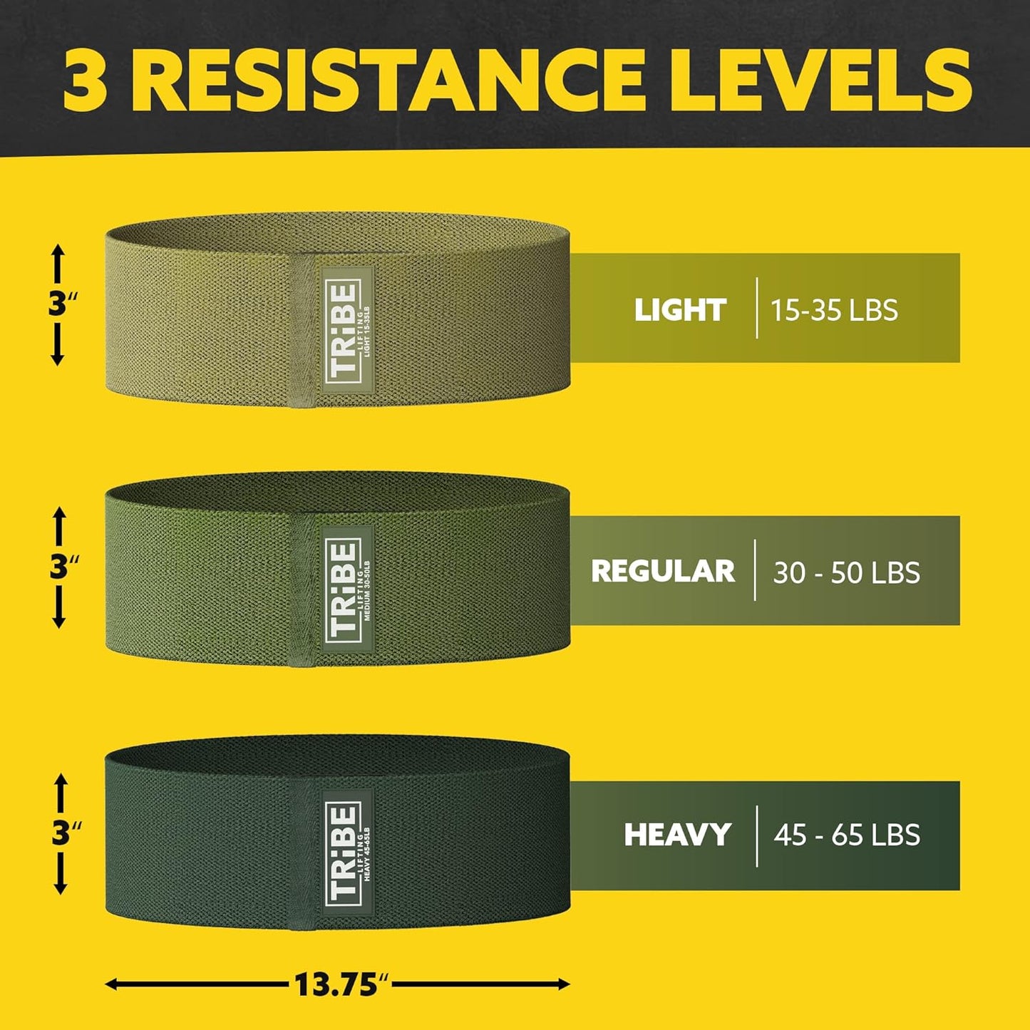 Resistance Bands for Working Out - 3 Pack Fabric Workout Bands for Women and Men - Booty Bands for Legs and Glute - Non Slip Exercise Bands Set for Squat Hip Thigh