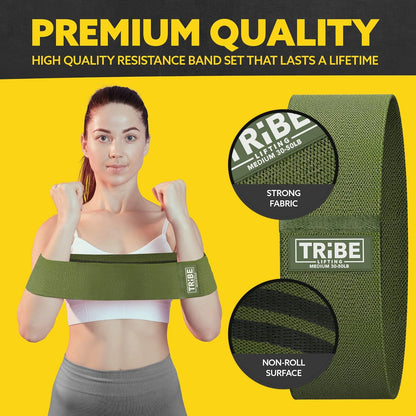 Resistance Bands for Working Out - 3 Pack Fabric Workout Bands for Women and Men - Booty Bands for Legs and Glute - Non Slip Exercise Bands Set for Squat Hip Thigh