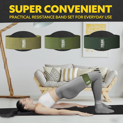 Resistance Bands for Working Out - 3 Pack Fabric Workout Bands for Women and Men - Booty Bands for Legs and Glute - Non Slip Exercise Bands Set for Squat Hip Thigh