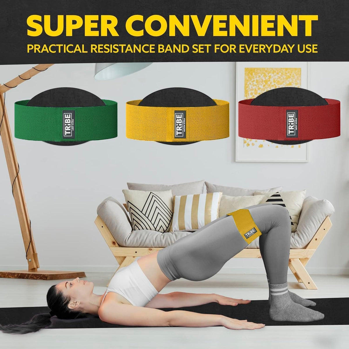 Resistance Bands for Working Out - 3 Pack Fabric Workout Bands for Women and Men - Booty Bands for Legs and Glute - Non Slip Exercise Bands Set for Squat Hip Thigh
