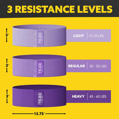 Resistance Bands for Working Out - 3 Pack Fabric Workout Bands for Women and Men - Booty Bands for Legs and Glute - Non Slip Exercise Bands Set for Squat Hip Thigh