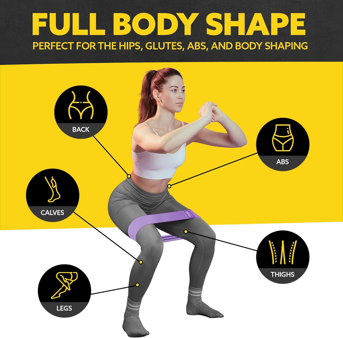 Resistance Bands for Working Out - 3 Pack Fabric Workout Bands for Women and Men - Booty Bands for Legs and Glute - Non Slip Exercise Bands Set for Squat Hip Thigh