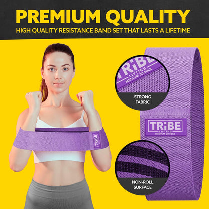 Resistance Bands for Working Out - 3 Pack Fabric Workout Bands for Women and Men - Booty Bands for Legs and Glute - Non Slip Exercise Bands Set for Squat Hip Thigh