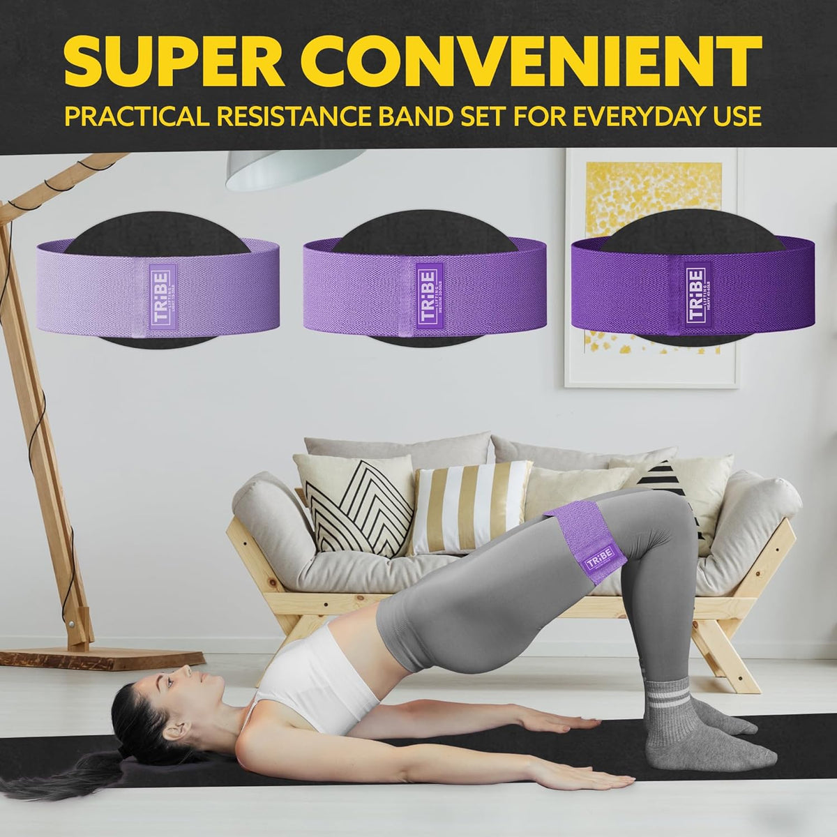 Resistance Bands for Working Out - 3 Pack Fabric Workout Bands for Women and Men - Booty Bands for Legs and Glute - Non Slip Exercise Bands Set for Squat Hip Thigh