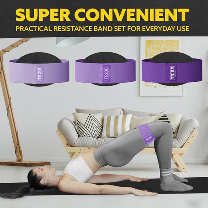 Resistance Bands for Working Out - 3 Pack Fabric Workout Bands for Women and Men - Booty Bands for Legs and Glute - Non Slip Exercise Bands Set for Squat Hip Thigh