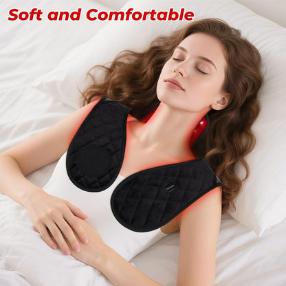 Red Light Therapy for Body, 3-in-1 Near Infrared Red Light Therapy for Shoulder Back Neck, 660nm and 850nm Wearable Red Light Pad with 3 Light Modes, for Office Home Use,Gift for Men Women
