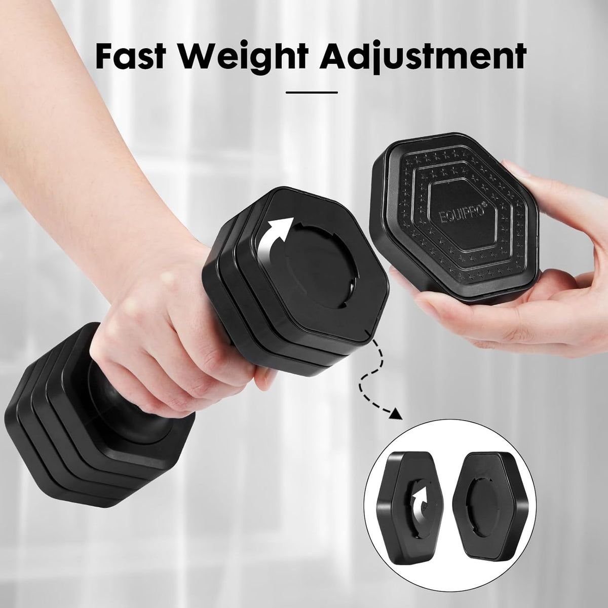 Adjustable Dumbbell Set, 4 in 1 Free Weights Dumbbells Set for Women, Weights for Women at Home, 2lb 3lb 4lb 5lb with TPU Soft Rubber Handle for Home Gym Exercise Training