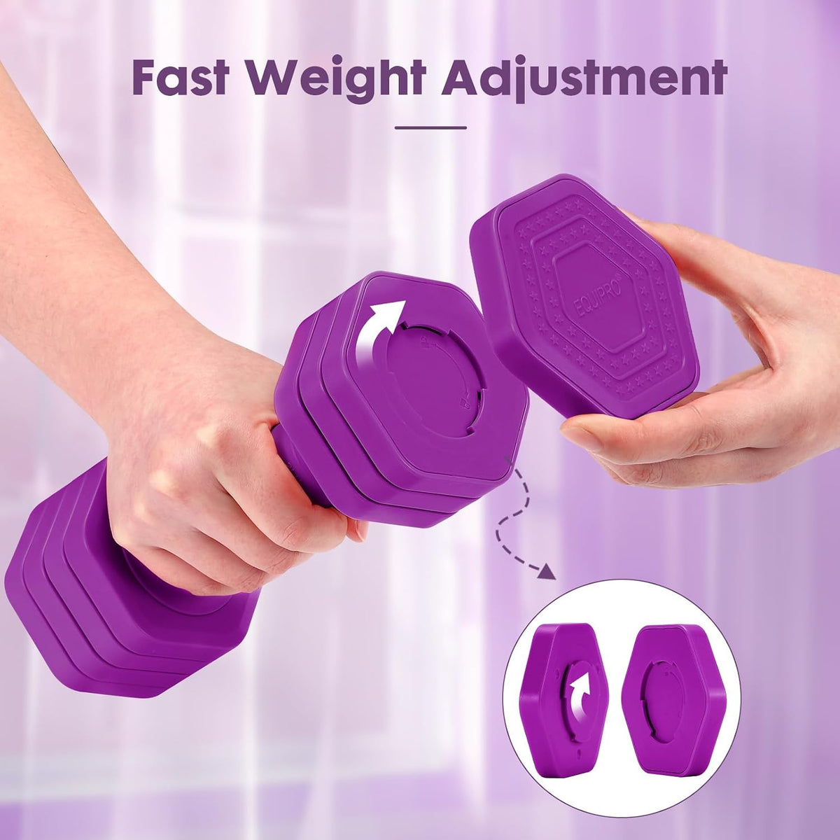 Adjustable Dumbbell Set, 4 in 1 Free Weights Dumbbells Set for Women, Weights for Women at Home, 2lb 3lb 4lb 5lb with TPU Soft Rubber Handle for Home Gym Exercise Training