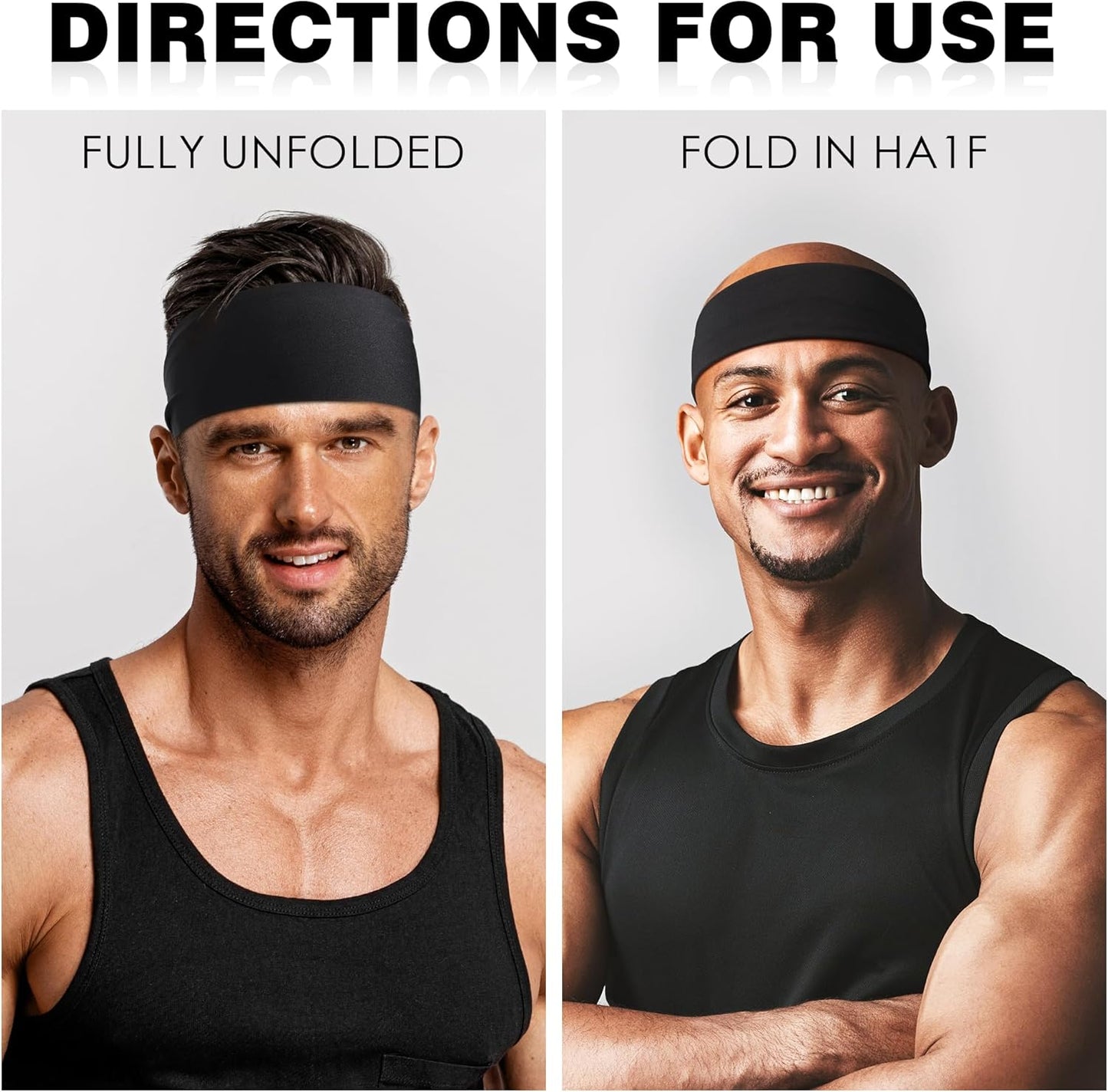 7 Pack Sports Headbands for Men, Sweat Absorbent Non Slip Elastic Headband, Quick Dry Workout Running Yoga Gym Head Wrap for Outdoor Work