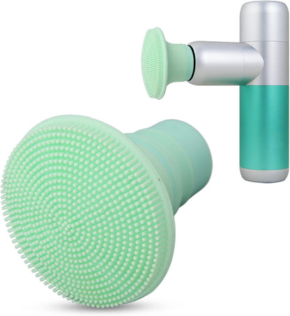Massage Gun Attachments,Massage Gun Heads, 18/19mm Silicone Massager Gun Attachment Deep Tissue Percussion Plug and Play Salon Tools Massage Head (Light Green)