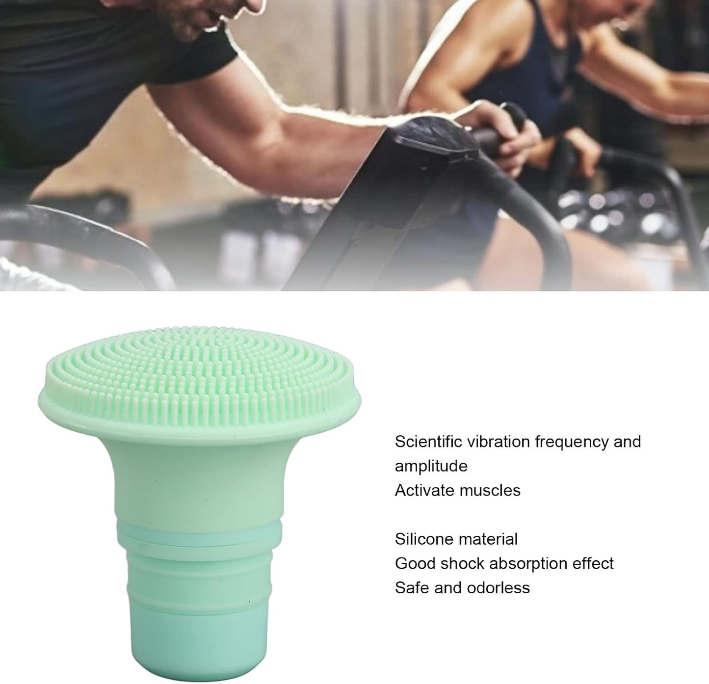 Massage Gun Attachments,Massage Gun Heads, 18/19mm Silicone Massager Gun Attachment Deep Tissue Percussion Plug and Play Salon Tools Massage Head (Light Green)