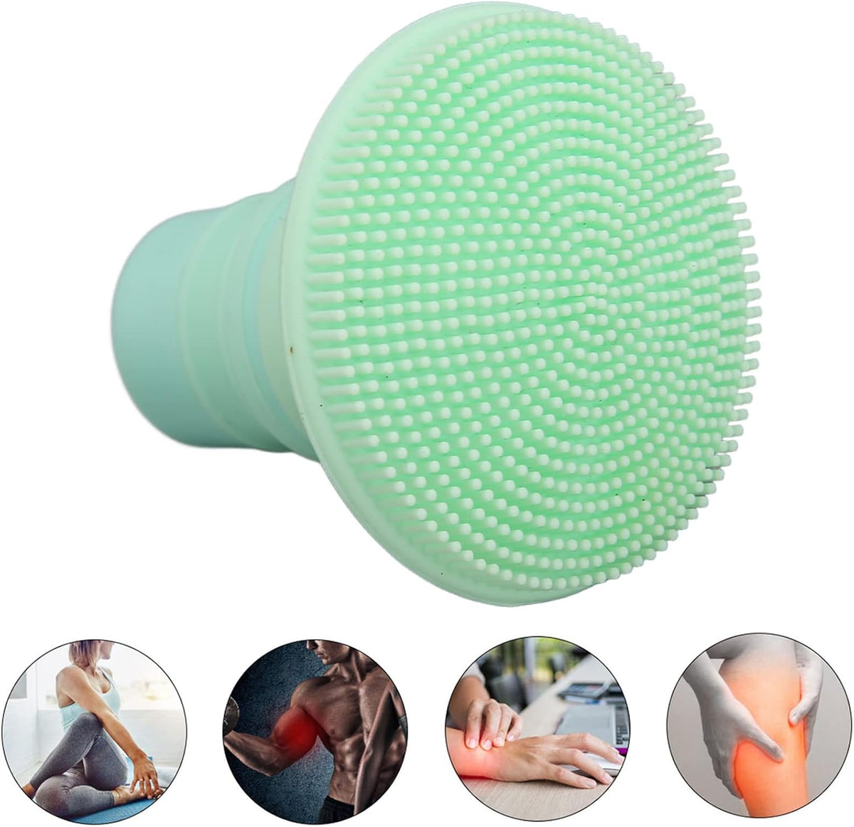 Massage Gun Attachments,Massage Gun Heads, 18/19mm Silicone Massager Gun Attachment Deep Tissue Percussion Plug and Play Salon Tools Massage Head (Light Green)