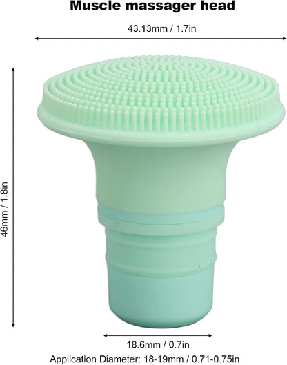 Massage Gun Attachments,Massage Gun Heads, 18/19mm Silicone Massager Gun Attachment Deep Tissue Percussion Plug and Play Salon Tools Massage Head (Light Green)