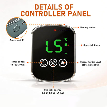 Cordless Red Light Therapy for Shoulder Neck Pain Relief, 660nm & 850nm NIR LED Infrared Light for Upper Back Muscle with 100 Bead, Timer, RC, 5 Lightness & 3 Temp. Modes for Home Travel (Black)