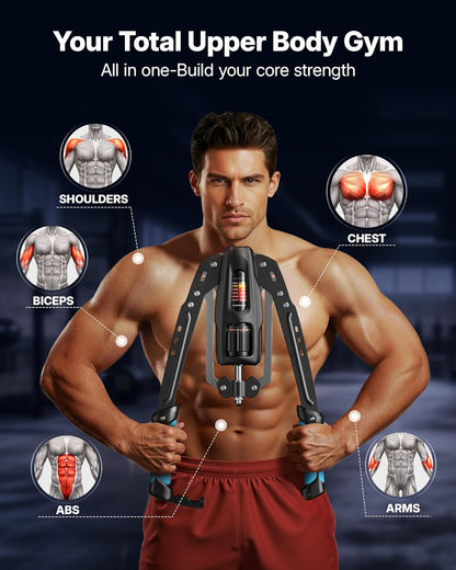 Merach Twister Arm Trainer, 22-440lb Hydraulic Power, Adjustable Home Chest Expander, Shoulder Muscle Training Fitness Equipment, Arm Enhanced Exercise Strengthener