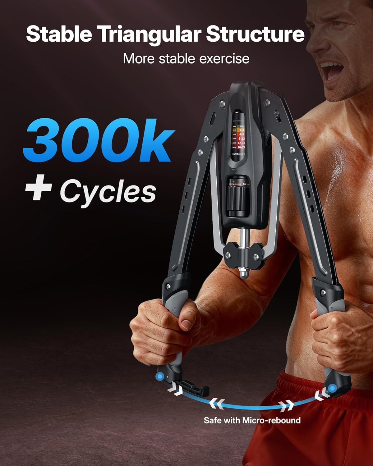 Merach Twister Arm Trainer, 22-440lb Hydraulic Power, Adjustable Home Chest Expander, Shoulder Muscle Training Fitness Equipment, Arm Enhanced Exercise Strengthener