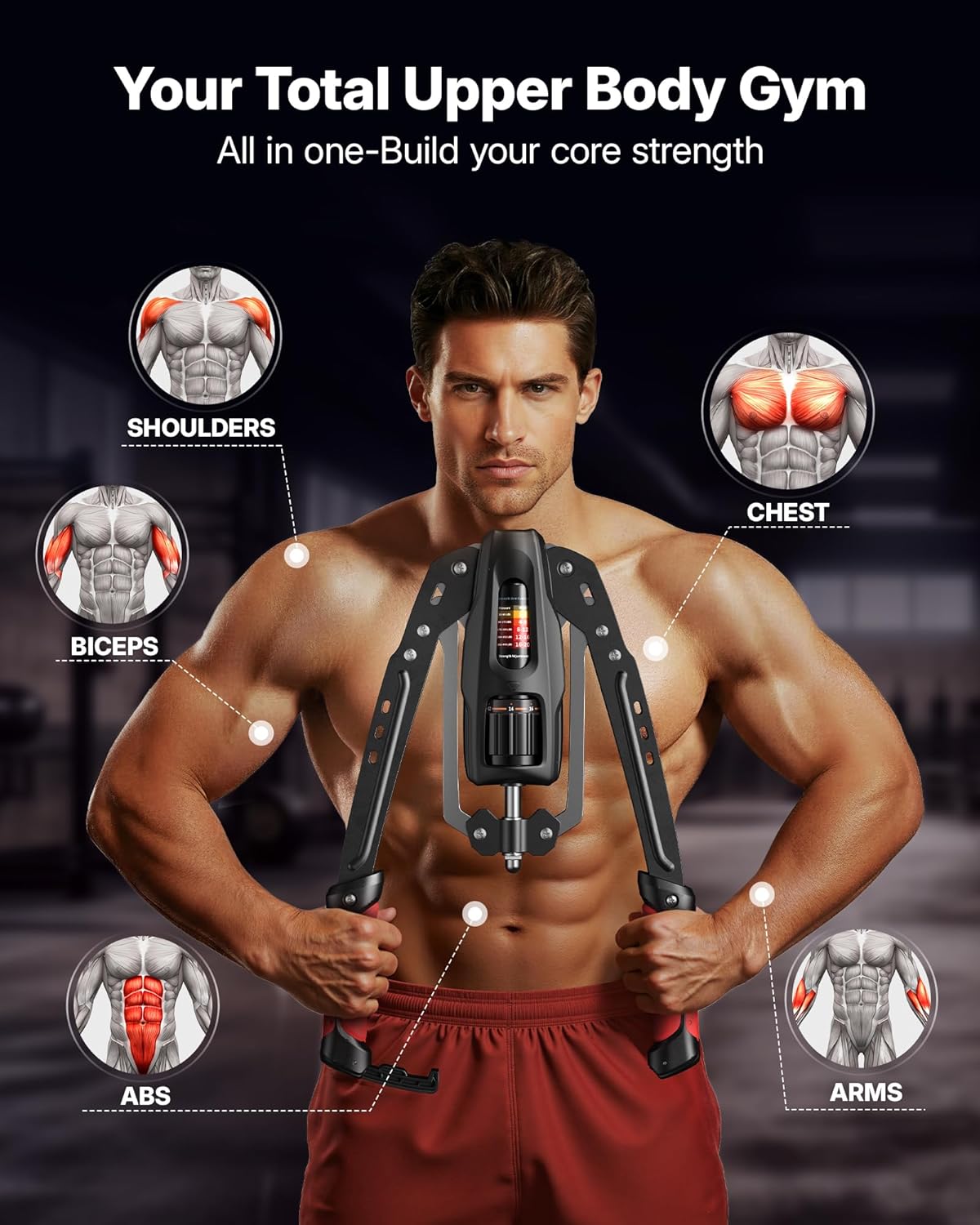 Merach Twister Arm Trainer, 22-440lb Hydraulic Power, Adjustable Home Chest Expander, Shoulder Muscle Training Fitness Equipment, Arm Enhanced Exercise Strengthener