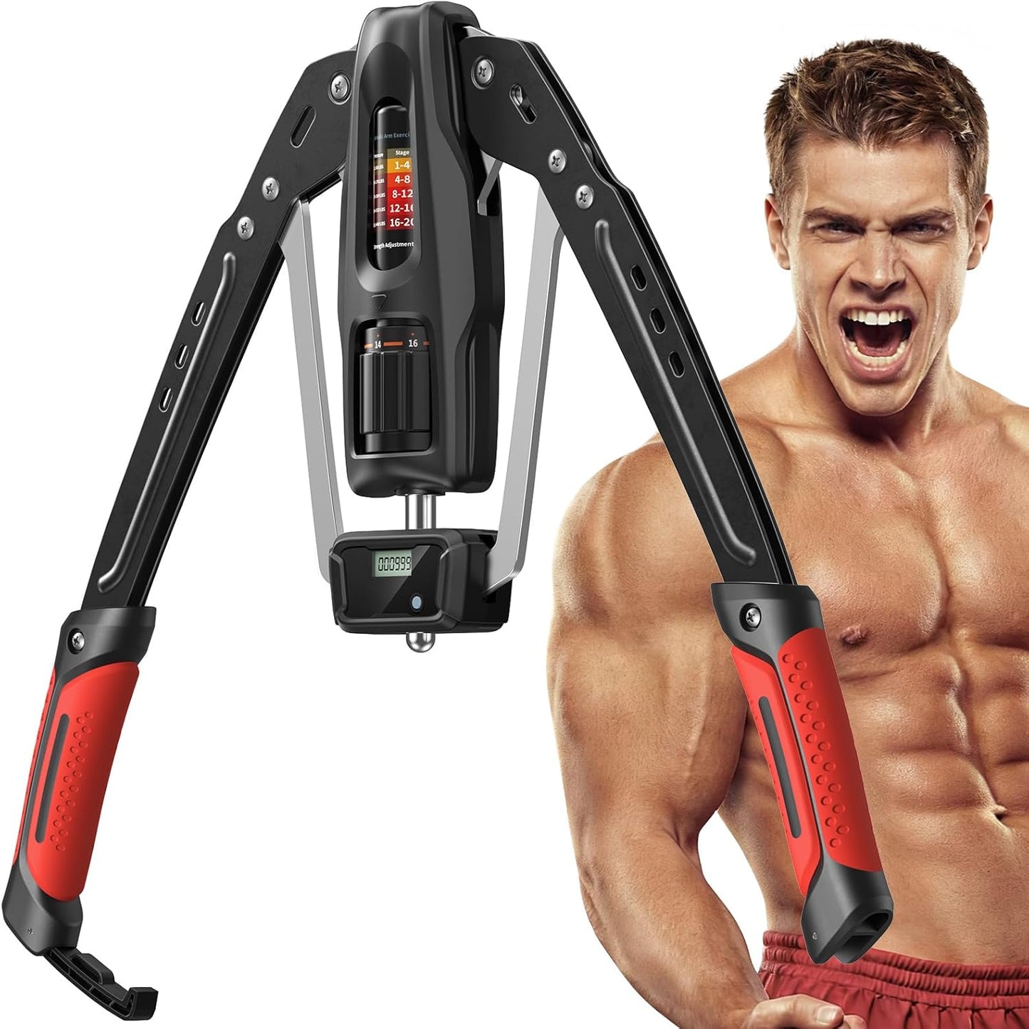 Merach Twister Arm Trainer, 22-440lb Hydraulic Power, Adjustable Home Chest Expander, Shoulder Muscle Training Fitness Equipment, Arm Enhanced Exercise Strengthener