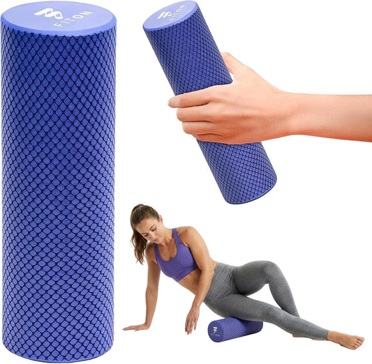 Foam Roller for Muscle Recovery - Compact and Portable, High-Density Foam Roller for Back Massage & Deep Tissue Relief and Home Exercise, Ideal for Use on Neck & Leg Soreness, 12"x4", Purple