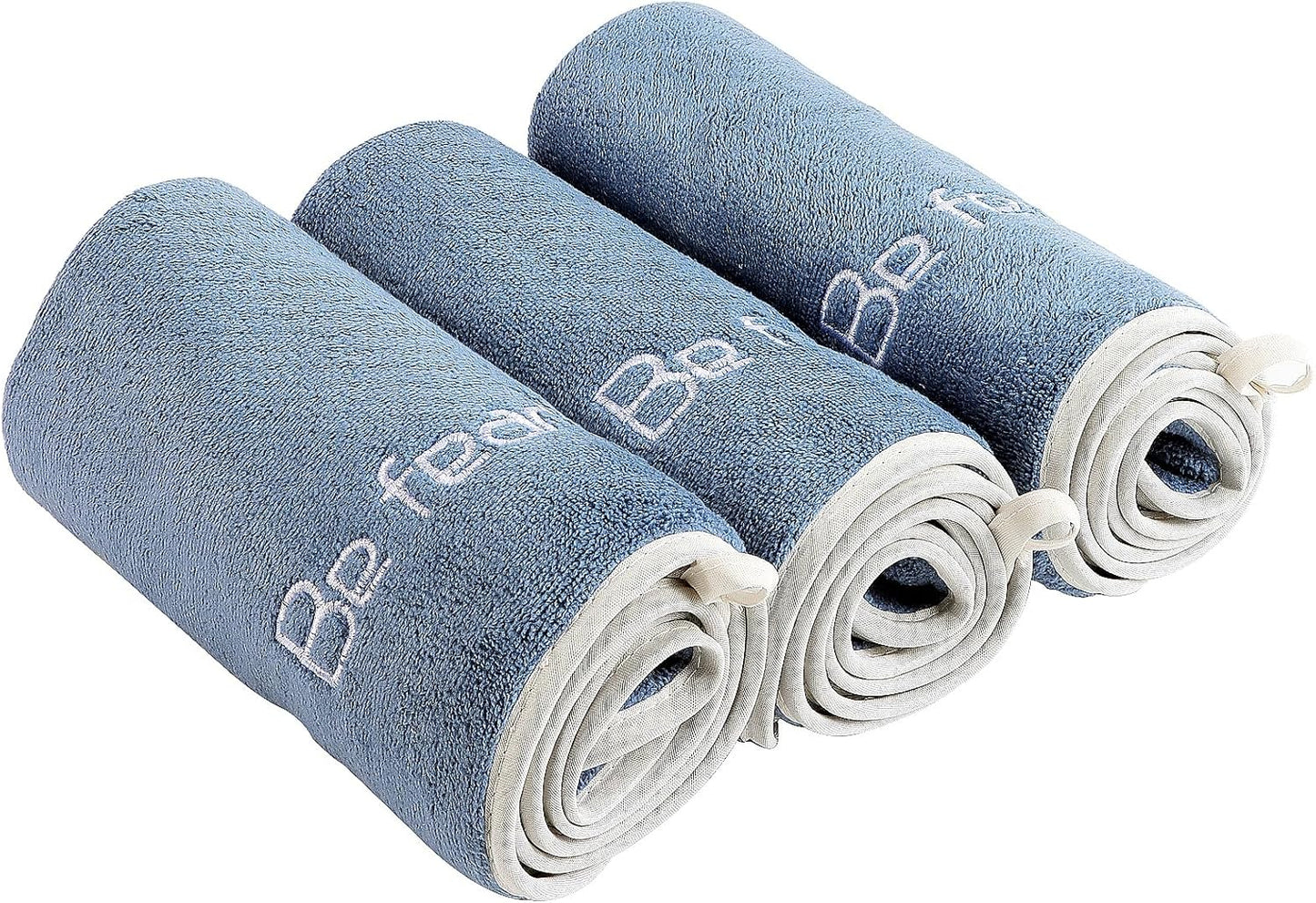Microfiber Gym Towel Set for Men Women, Super Soft and Quick-Drying Towels for Fitness, Yoga, Cycling, Swimming (Blue+Grey+Purple, 3 Pack)
