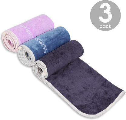 Microfiber Gym Towel Set for Men Women, Super Soft and Quick-Drying Towels for Fitness, Yoga, Cycling, Swimming (Blue+Grey+Purple, 3 Pack)