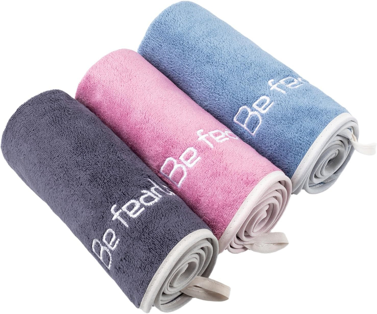Microfiber Gym Towel Set for Men Women, Super Soft and Quick-Drying Towels for Fitness, Yoga, Cycling, Swimming (Blue+Grey+Purple, 3 Pack)