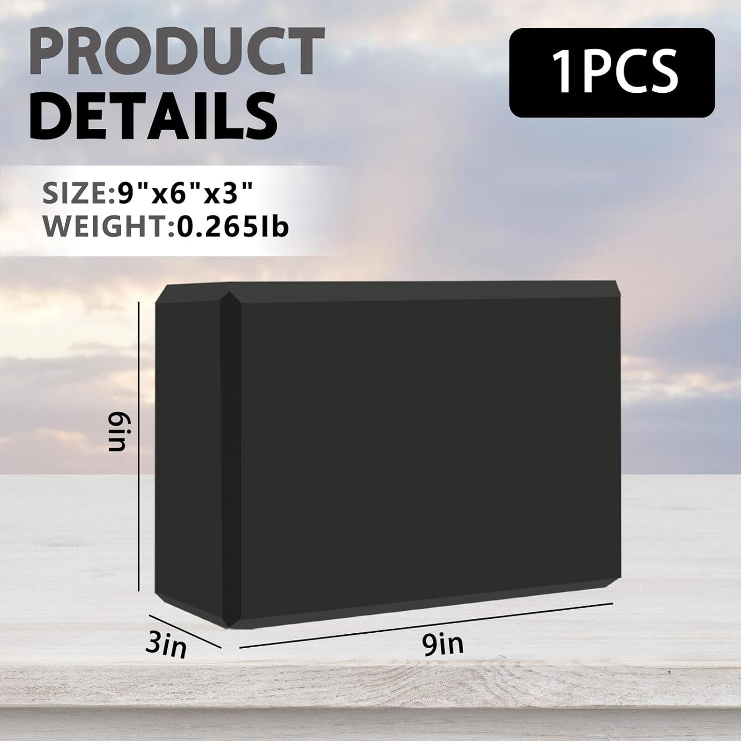 Yoga Block - Unsupported Latex Eva foam - Soft non slip surface with bevel for yoga, pilates, meditation - Yoga accessories for stability, balance and deep stretching