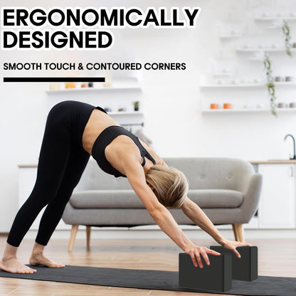Yoga Block - Unsupported Latex Eva foam - Soft non slip surface with bevel for yoga, pilates, meditation - Yoga accessories for stability, balance and deep stretching
