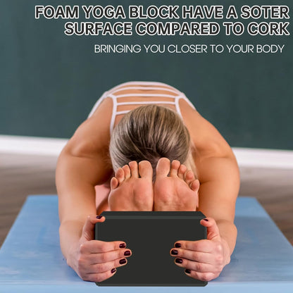 Yoga Block - Unsupported Latex Eva foam - Soft non slip surface with bevel for yoga, pilates, meditation - Yoga accessories for stability, balance and deep stretching